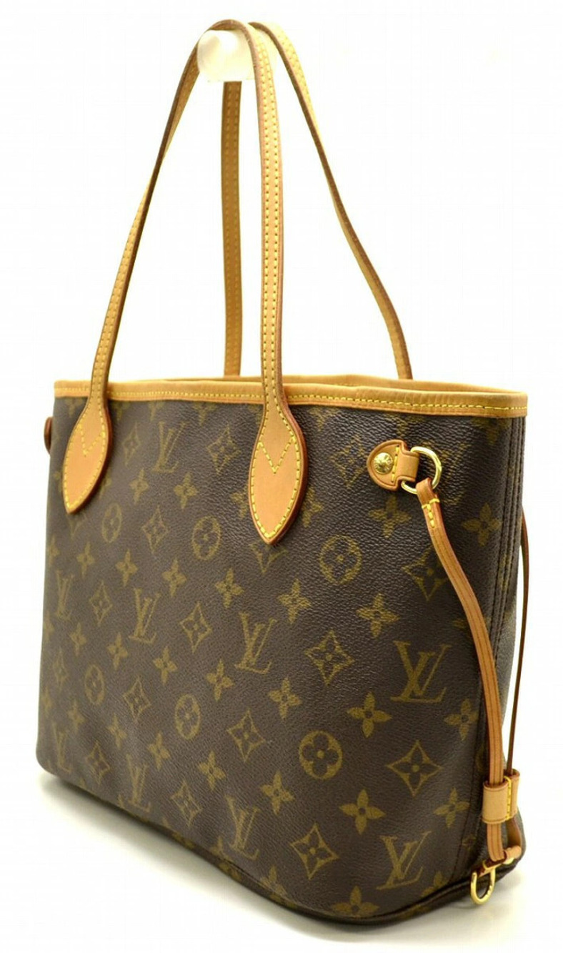 Louis Vuitton Neverfull Tote Monogram Bag Shoulder Brown